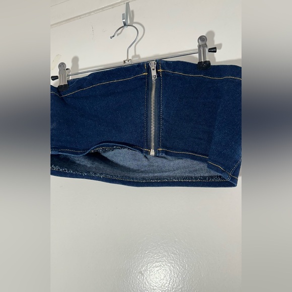 Denim Mini Corset Tube Top Medium - Picture 7 of 8